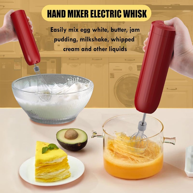 PowCube 4-in-1 Electric Hand Mixer, Electric Whisk, Mini Onion Chopper 10Oz, Small Cordless Hand Blender, Milk Frother Wand for Coffee, Matcha, 4 Speed Rechargeable Food Processor for Baby Food Maker - Image 4